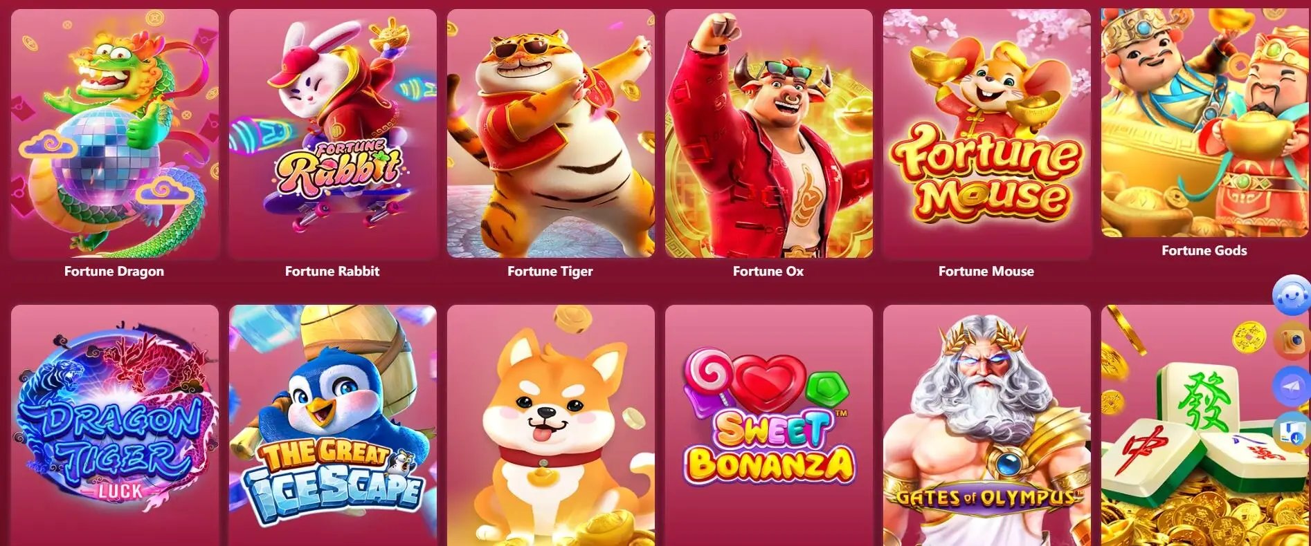 Giao diện trò chơi slots đa dạng
